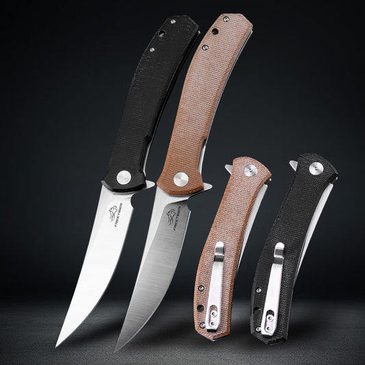 FREETIGER FT935 Folding Pocket Knife, D2 Blade Micarta Handle Liner-Lock