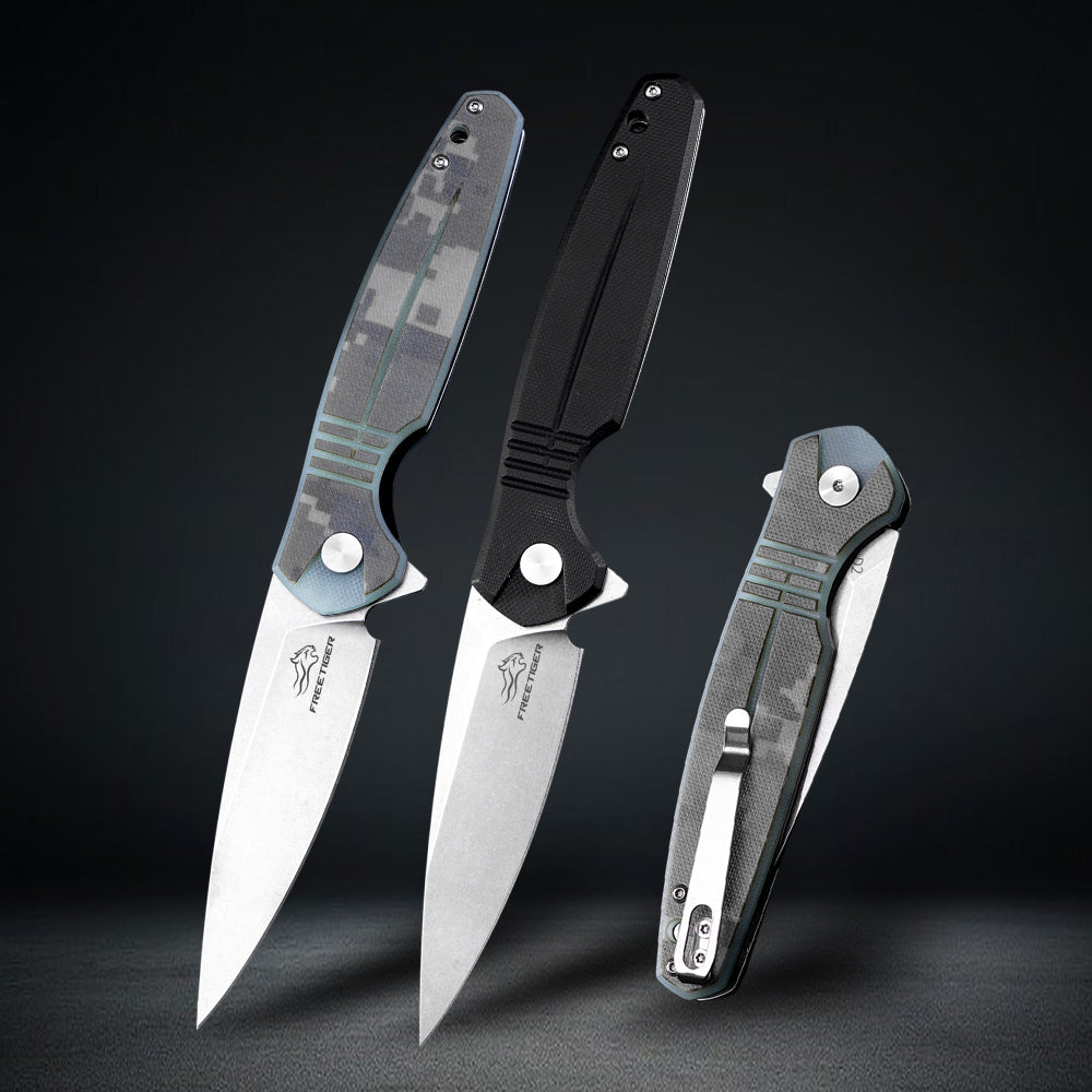 FREETIGER Pocket Knife with D2 Blade Micarta Handle FT934