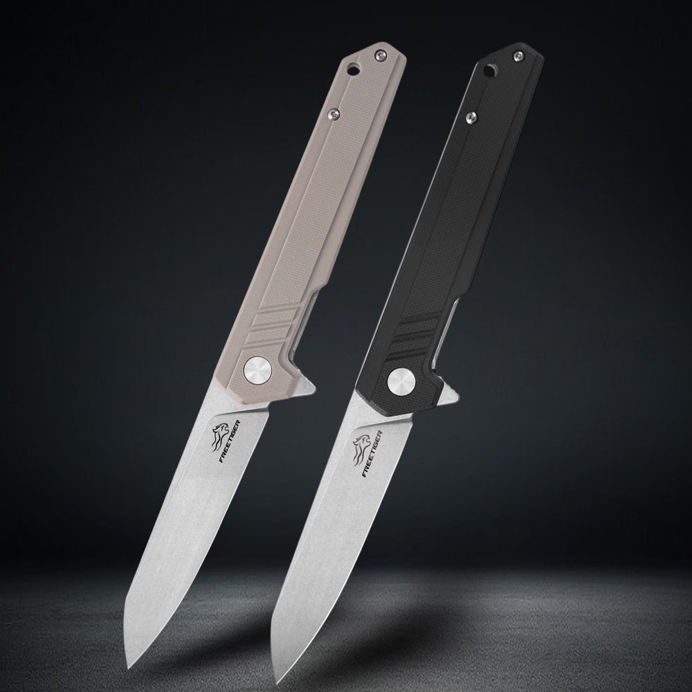 FREETIGER Folding Knife D2 Steel Blade G10 Handle Ideal for EDC, Survival, Hunting, Tactical Use.