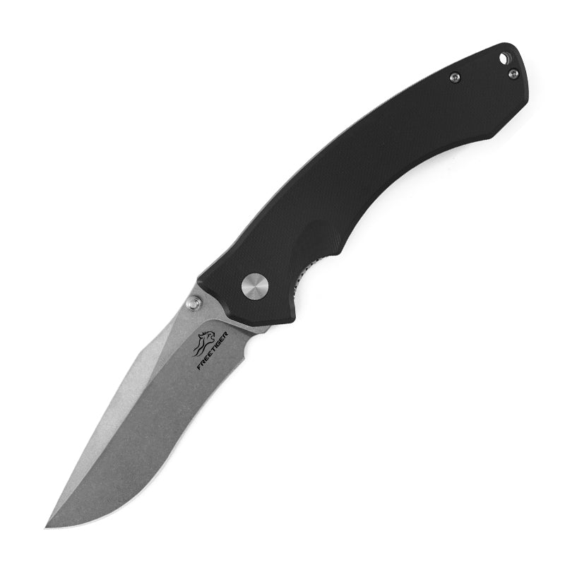 FREETIGER D2 Folding Knife 3.66" Blade, G10 Handle, EDC Pocket Knife for Survival Hunting