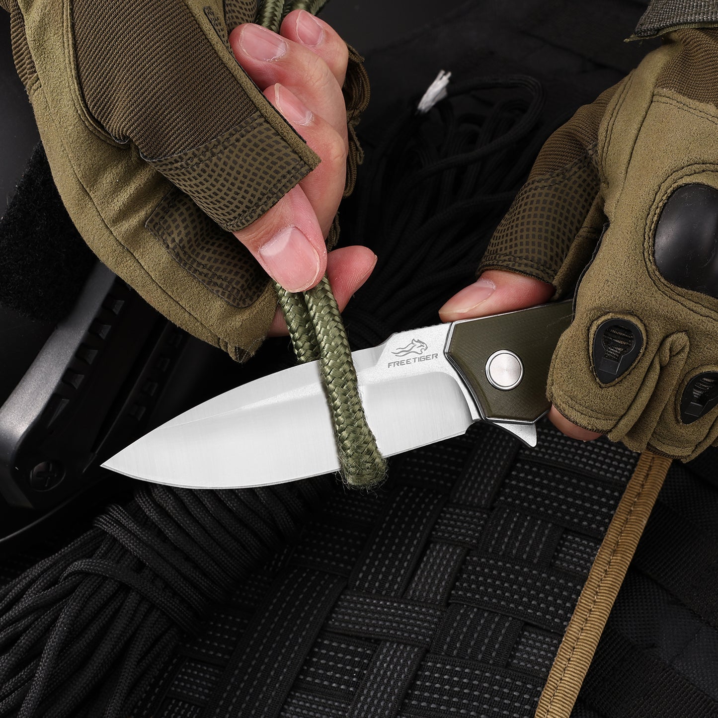 FREETIGER FT91 Folding Pocket Knife D2 Blade G10 Handle Liner Lock