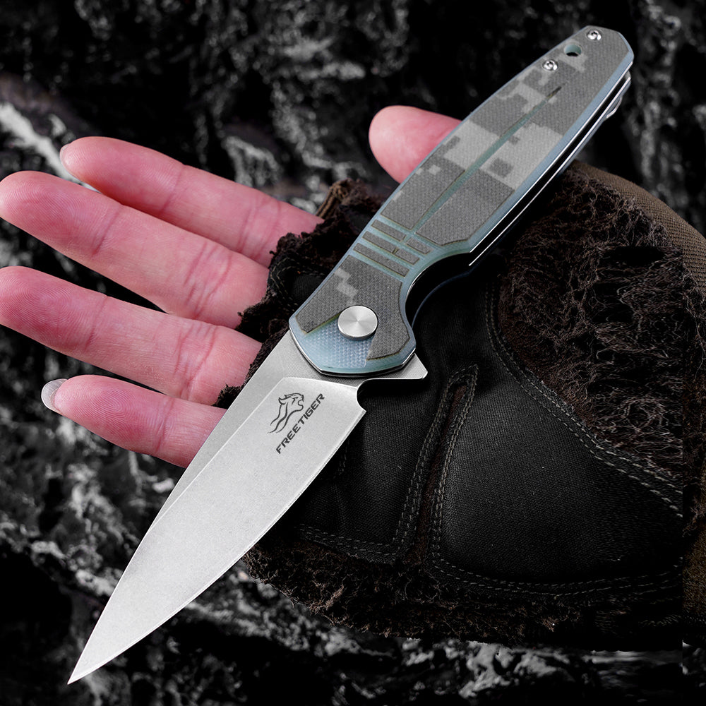FREETIGER Pocket Knife with D2 Blade Micarta Handle FT934