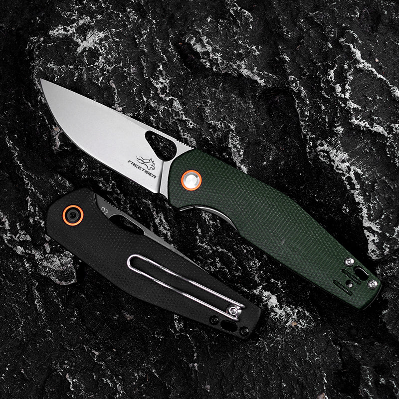 FREETIGER Compact Folding Knife - D2 Steel Blade with Micarta Handle FT939