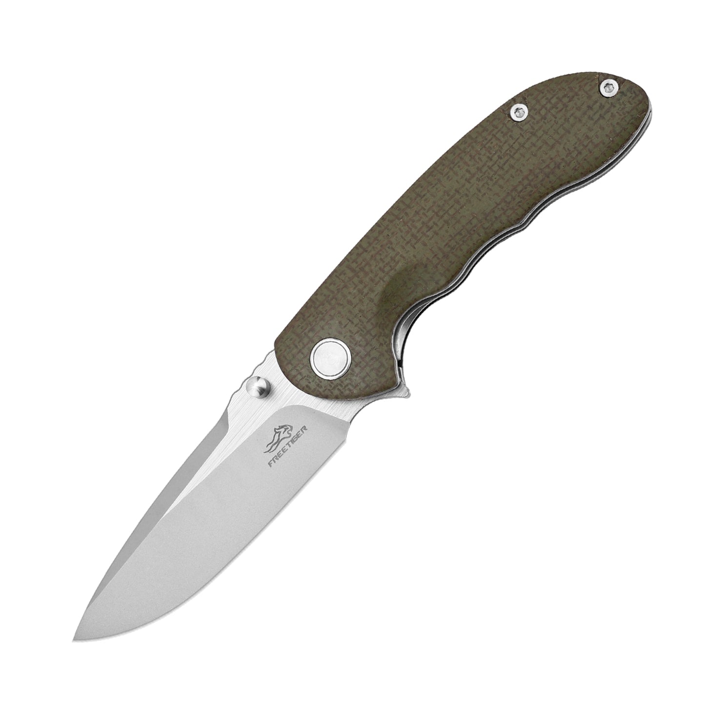 Folding Pocket Knife with 14C28N Steel Blade Micarta Handle Liner Lock