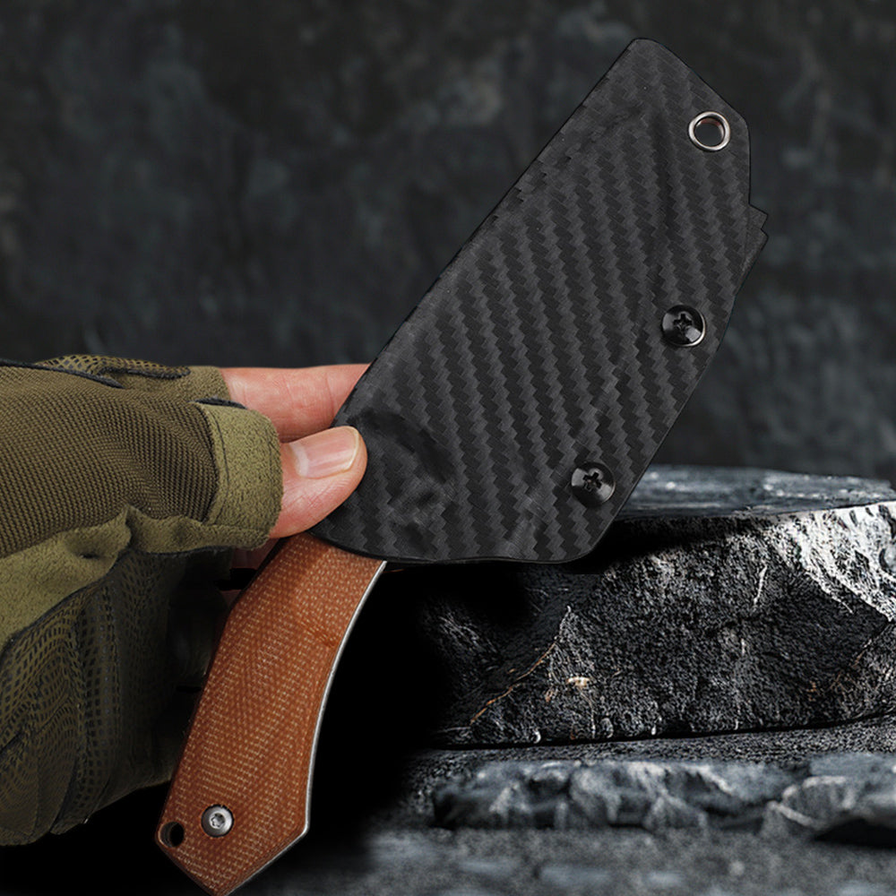Fixed Blade Knife, DC53 Blade & Micarta Handle,with Kydex Sheath FTB203