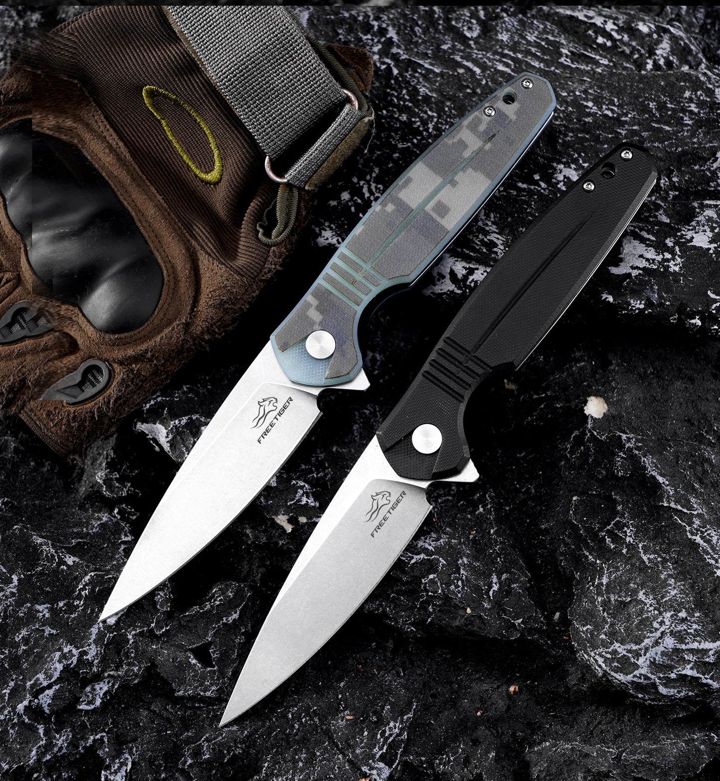 FREETIGER Pocket Knife with D2 Blade Micarta Handle FT934