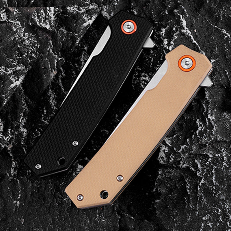 Tanto Folding EDC Knife - D2 Blade G10 Handle, EDC Gadgets FT938