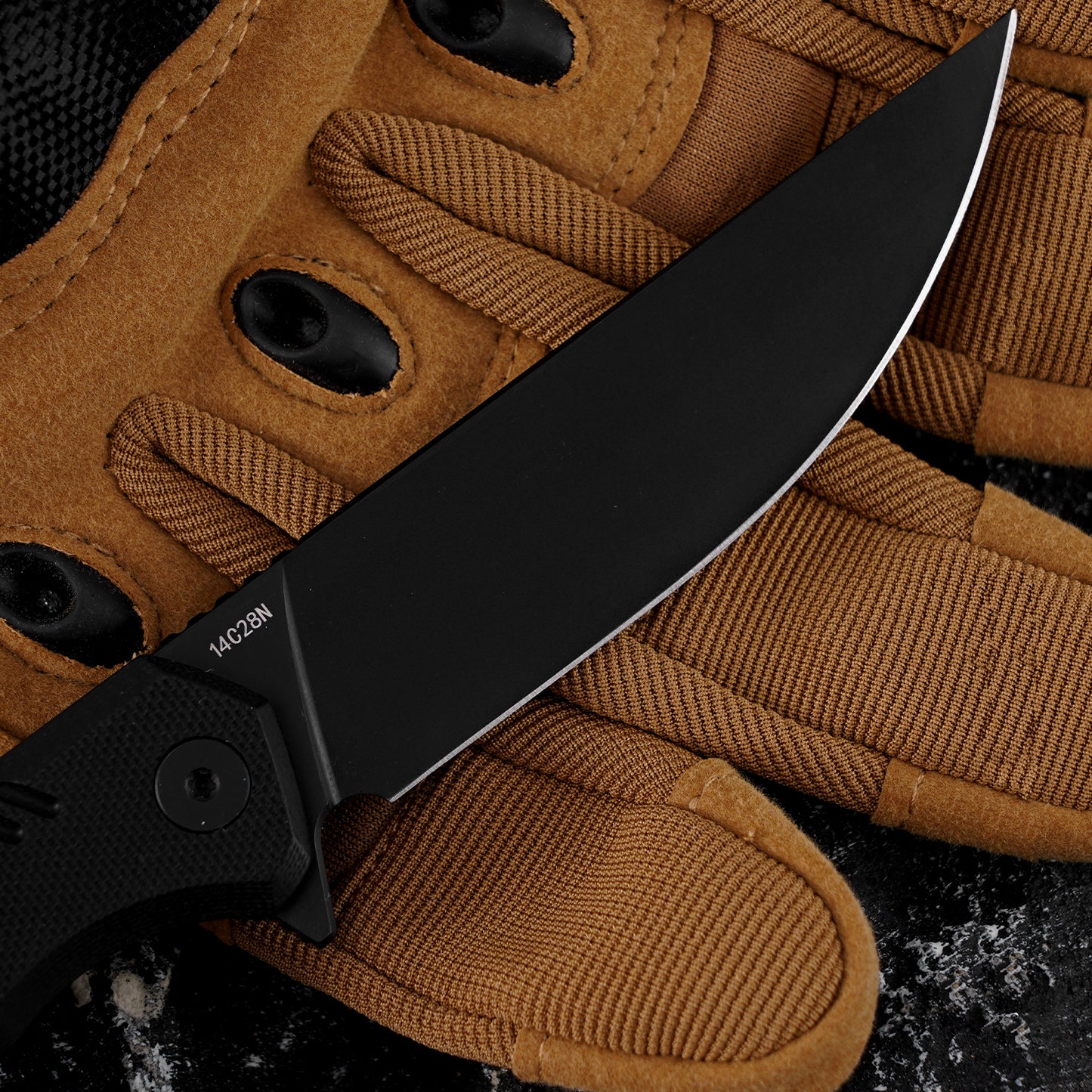 Folding Pocket Knife with 14C28N Steel Blade G10 Handle FT972
