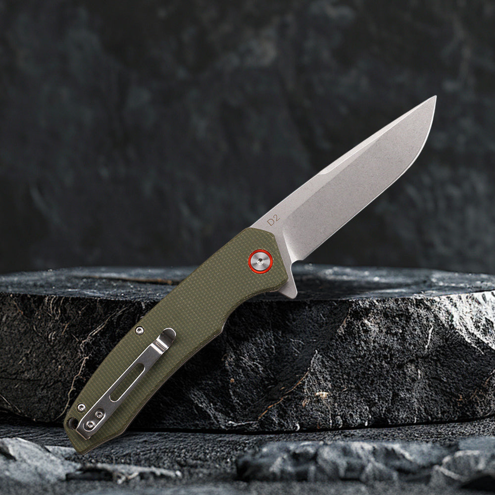 Compact EDC Knife with D2 Steel Blade FT936