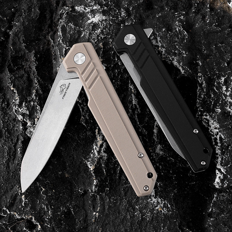 FREETIGER Folding Knife D2 Steel Blade G10 Handle Ideal for EDC, Survival, Hunting, Tactical Use.