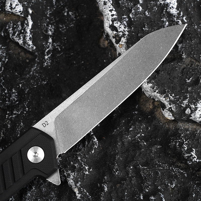 FREETIGER Folding Knife D2 Steel Blade G10 Handle Ideal for EDC, Survival, Hunting, Tactical Use.