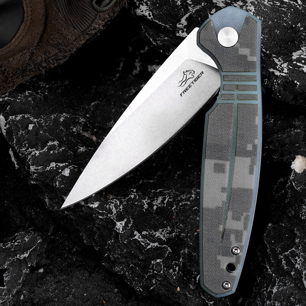 FREETIGER Pocket Knife with D2 Blade Micarta Handle FT934