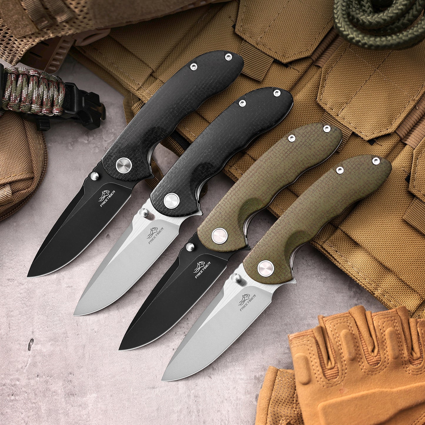 Folding Pocket Knife with 14C28N Steel Blade Micarta Handle Liner Lock