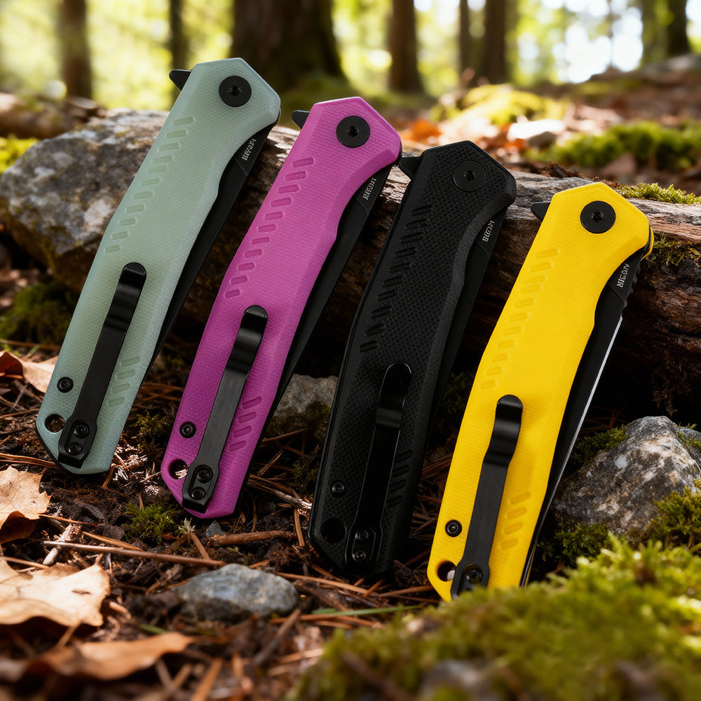 Folding Pocket Knife with 14C28N Steel Blade G10 Handle FT972