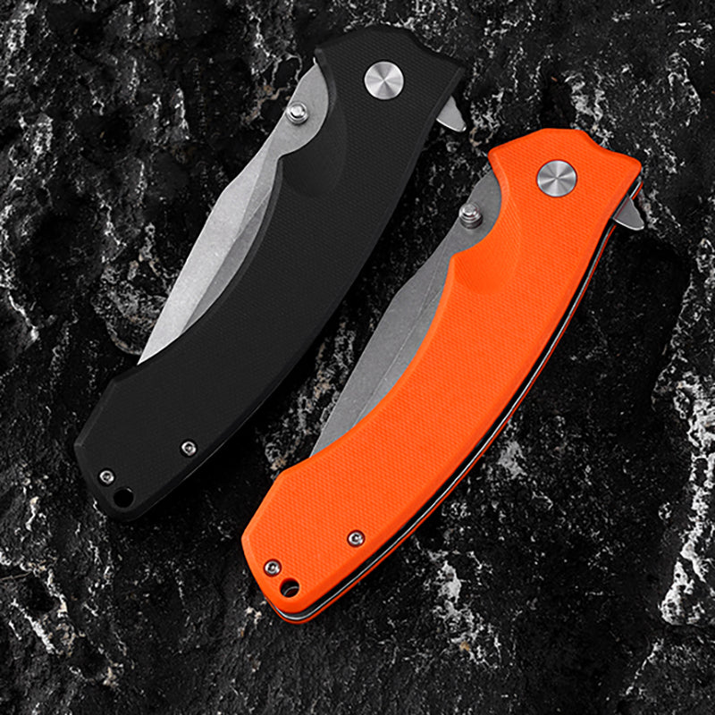 FREETIGER D2 Folding Knife 3.66" Blade, G10 Handle, EDC Pocket Knife for Survival Hunting