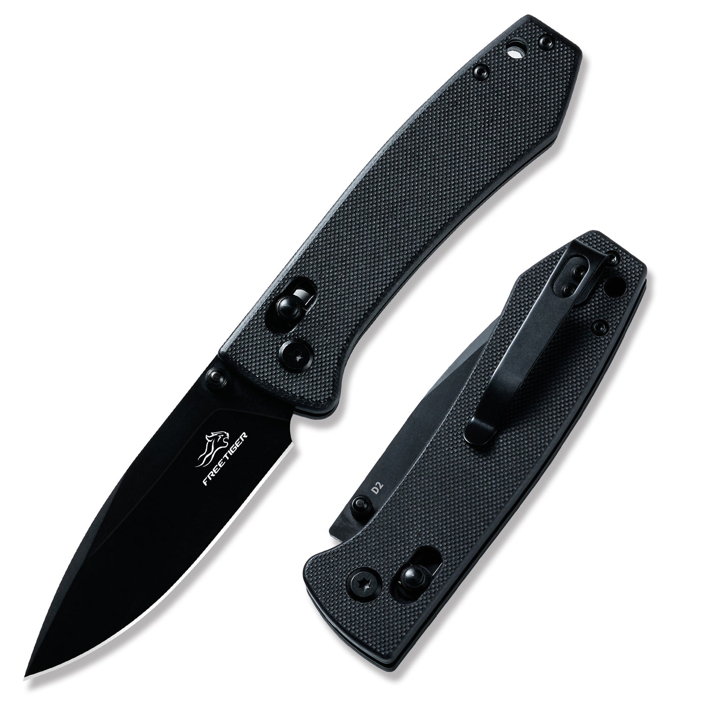 FREETIGER FT2103 Black Coating D2 Blade G10 Handle Axis Lock Compact Pocket Knife