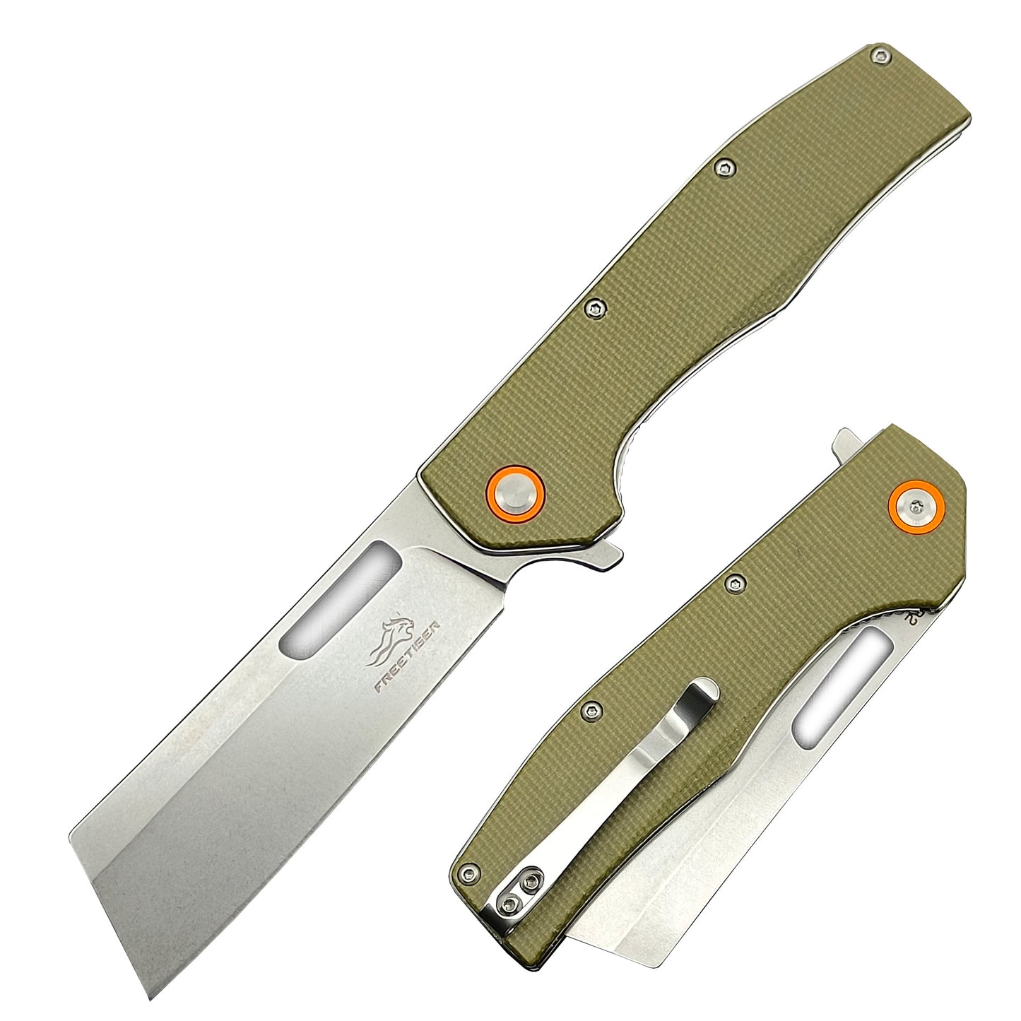 Flipper Pocket Knife with Clip D2 Blade Micarta Handle Cool Gadgets Knives FT955