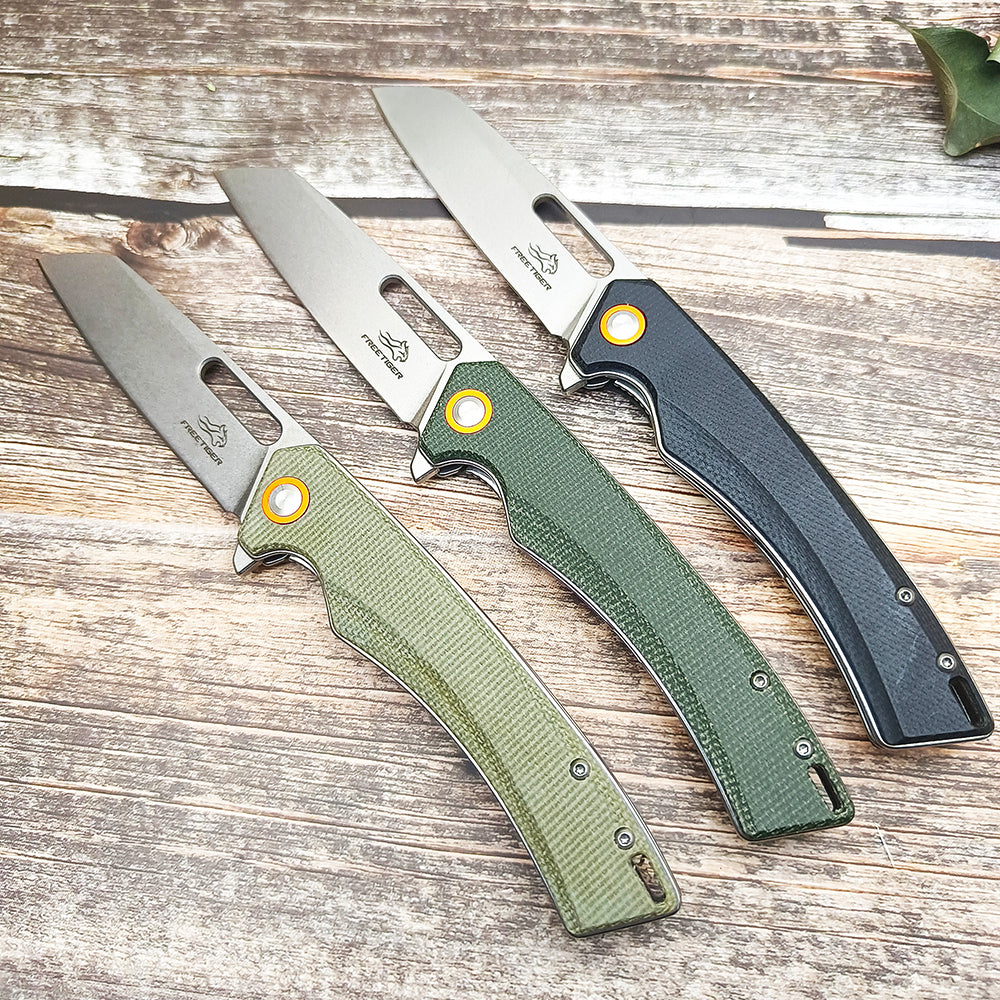 FREETIGER FT957 D2 Blade G10 Micarta Handle Liner Lock EDC Folding Pocket Knife