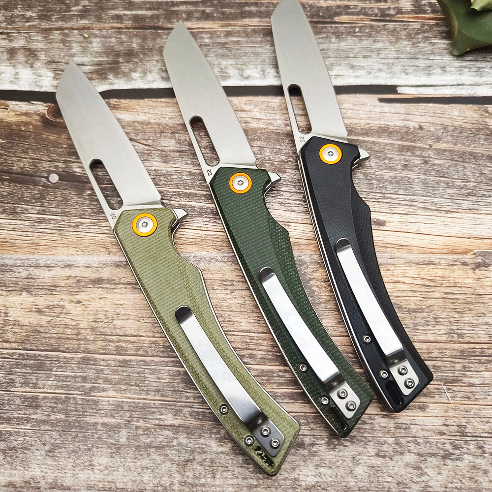 FREETIGER FT957 D2 Blade G10 Micarta Handle Liner Lock EDC Folding Pocket Knife