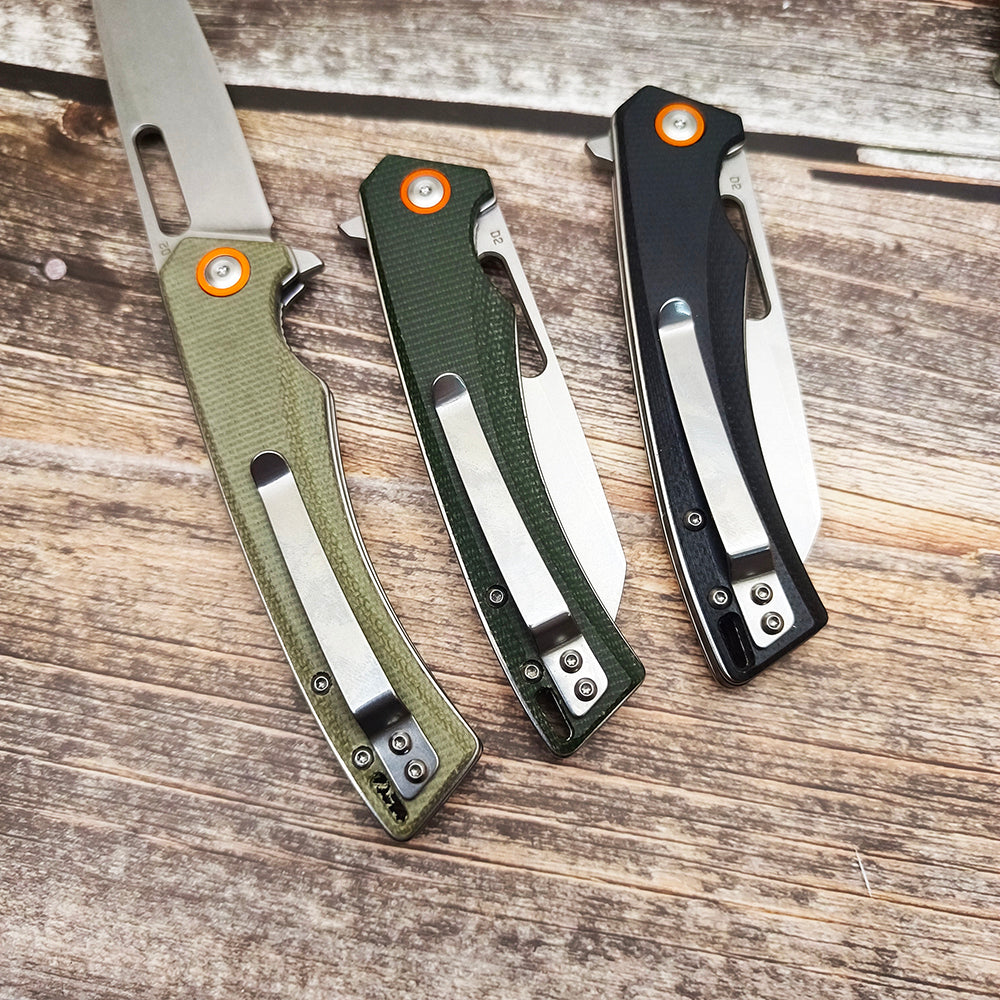 FREETIGER FT957 D2 Blade G10 Micarta Handle Liner Lock EDC Folding Pocket Knife