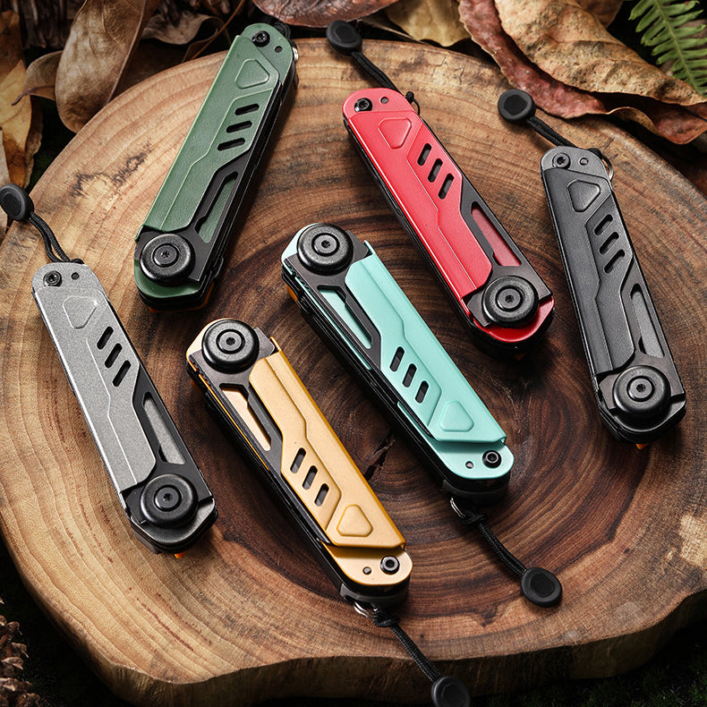 Multi-tool Folding Pocket Knife with Whistle Scissors Compass Screwdriver