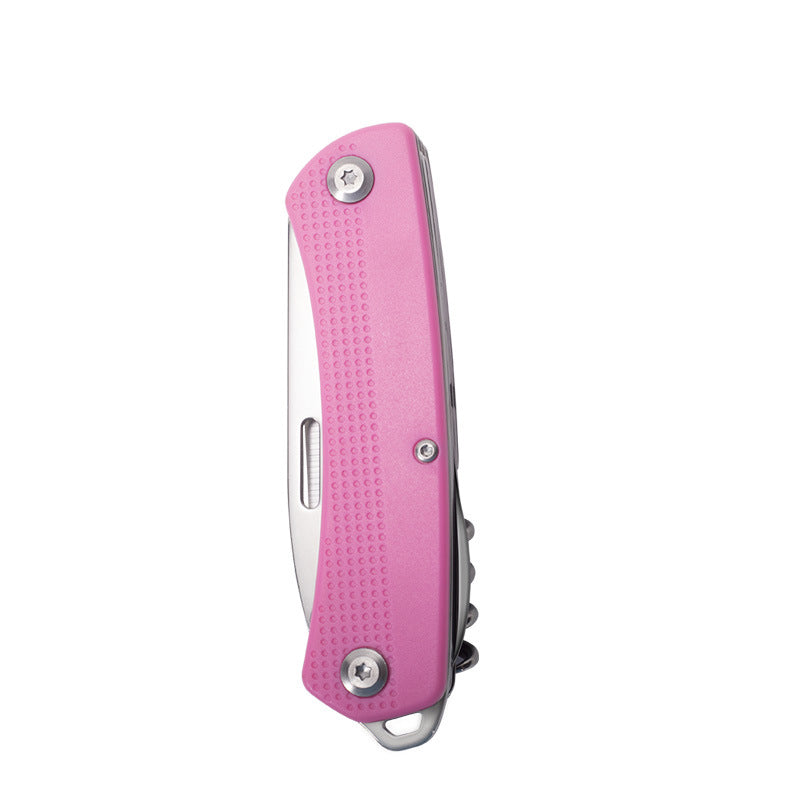 Multi-tool folding pocket knife wtih bottle opener, saw knife, screwdriver