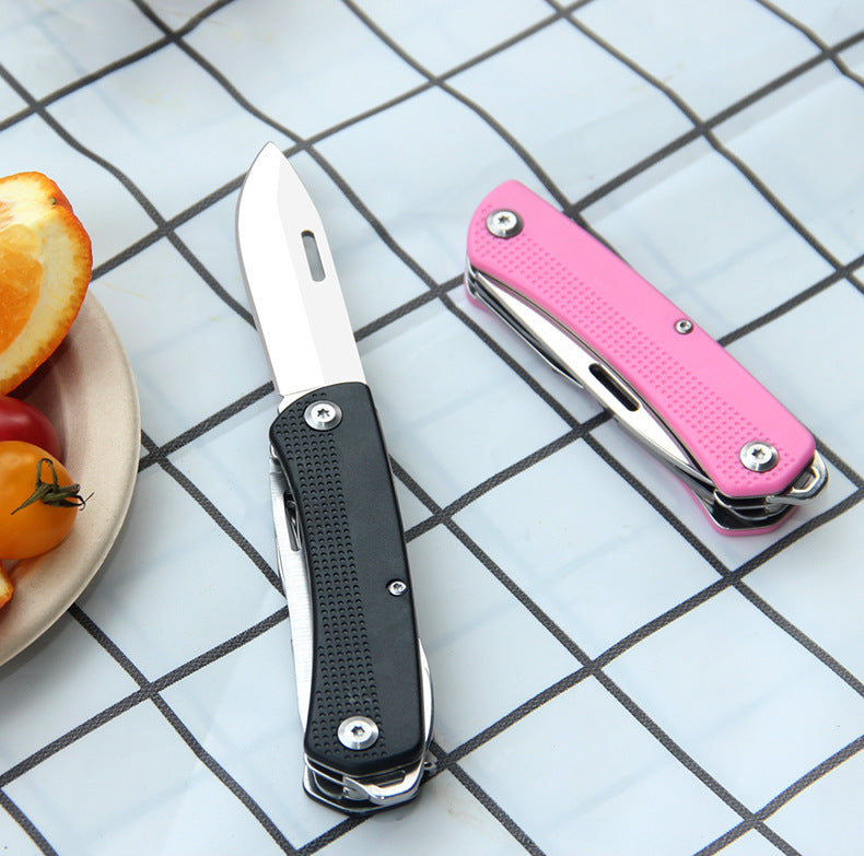Multi-tool folding pocket knife wtih bottle opener, saw knife, screwdriver