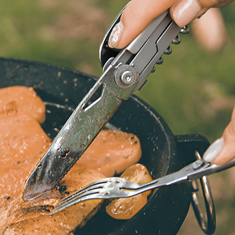 Multi-functional foldable camping picnic tableware & tools