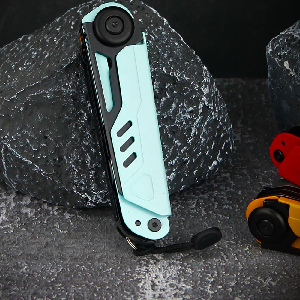 Multi-tool Folding Pocket Knife with Whistle Scissors Compass Screwdriver