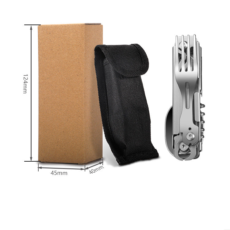 Multi-functional foldable camping picnic tableware & tools