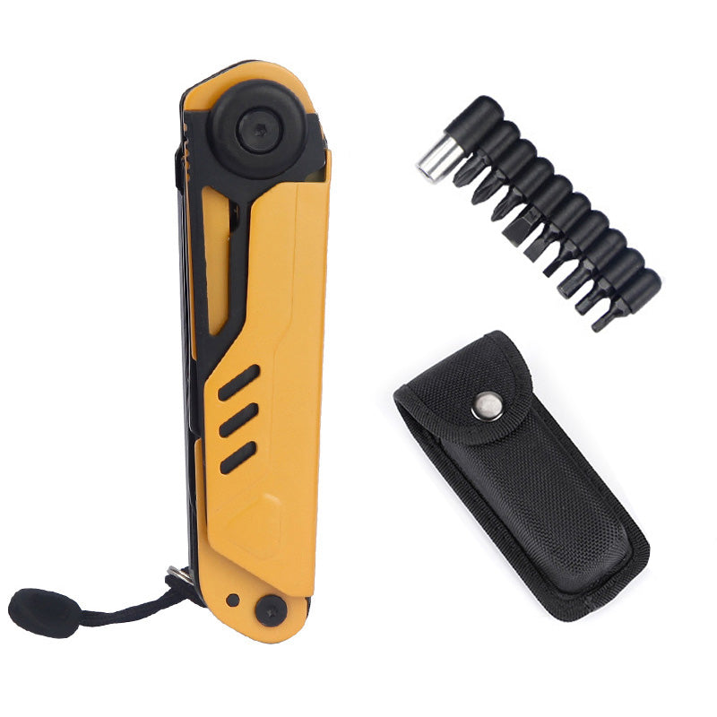 Multi-tool Folding Pocket Knife with Whistle Scissors Compass Screwdriver