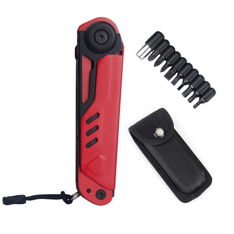 Multi-tool Folding Pocket Knife with Whistle Scissors Compass Screwdriver