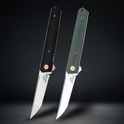 Tanto EDC Pocket Folding Knife - D2 Steel Blade & Micarta Handle FT940