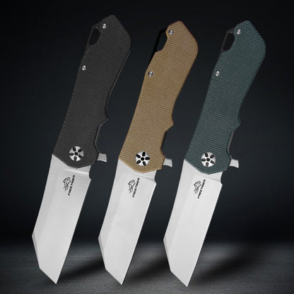 Tanto D2 Blade Folding Pocket Knife Micarta Handle Survival EDC Tool FT943