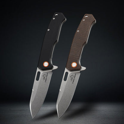 Folding Knife with D2 Steel Blade & Micarta Handle Liner Lock EDC Knife FT937