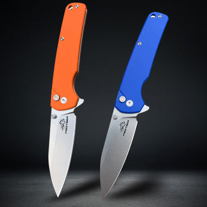 FREETIGER Button Lock Knife D2 Blade G10 Handle EDC Folding Pocket Knife