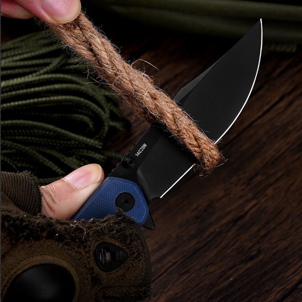 Folding Pocket Knife with 14C28N Steel Blade G10 Handle FT971