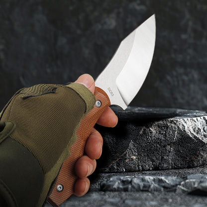 Fixed Blade Knife, DC53 Blade & Micarta Handle,with Kydex Sheath FTB203