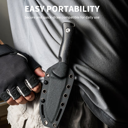 Fixed Blade  Knife with Micarta Handle 8CR14MOV Blade with Kydex Sheath for Hunting Tactical