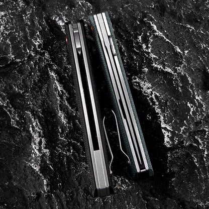 Tanto EDC Pocket Folding Knife - D2 Steel Blade & Micarta Handle FT940