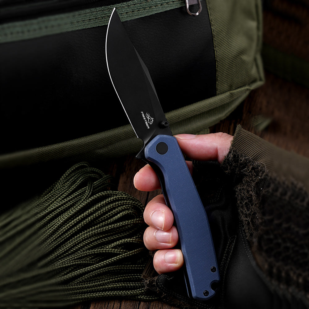 Folding Pocket Knife with 14C28N Steel Blade G10 Handle FT971