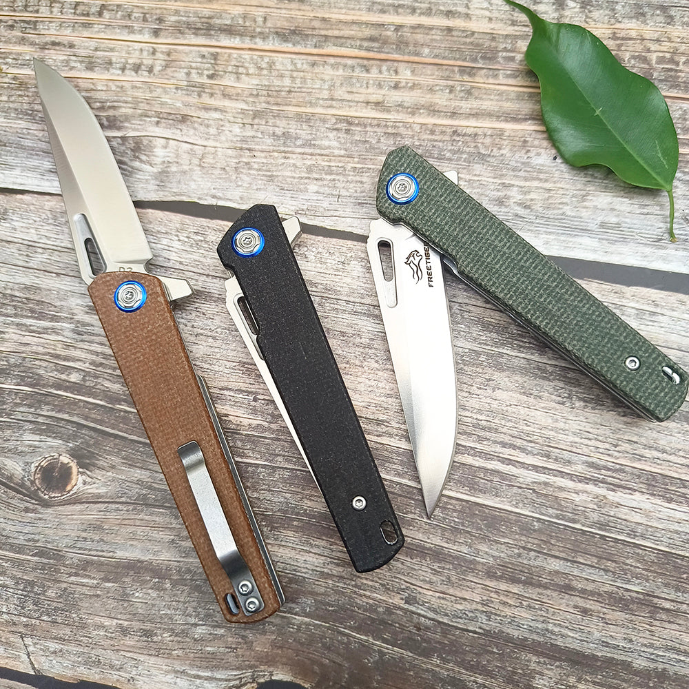 Small EDC Knife for Men | Compact 3.15" Sharp D2 Blade, Micarta Handle FT921