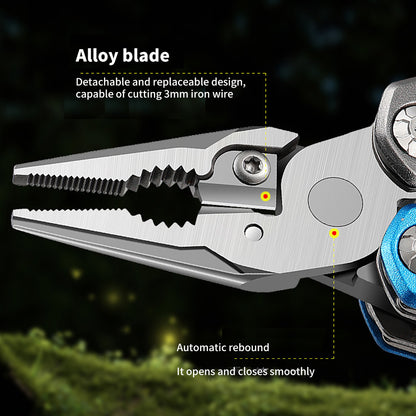 Multi-functional Folding Pliers – Stainless Steel & Aluminum Alloy Survival Tool with Screwdrivers, Wire Cutters, Knife, Can Opener, Bottle Opener,Whistle