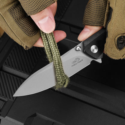 NEW! FT102 Folding Knife - D2 Blade G10 Handle - Ball Bearing - Liner Lock