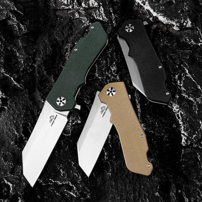 Tanto D2 Blade Folding Pocket Knife Micarta Handle Survival EDC Tool FT943