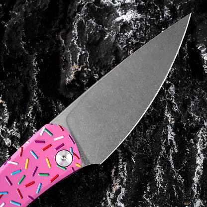 FREETIGER Donut Folding Knife D2 Blade, Unique Design Pocket Knife for Hunting Survival Camping