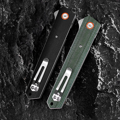 Tanto EDC Pocket Folding Knife - D2 Steel Blade & Micarta Handle FT940