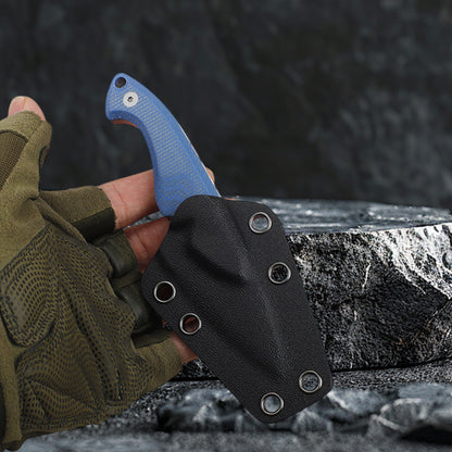 Small Fixed Blade Knife, 14C28N Blade Blue Micarta Handle FTB202
