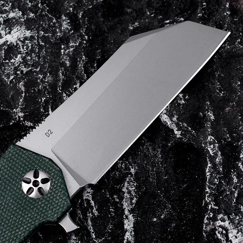 Tanto D2 Blade Folding Pocket Knife Micarta Handle Survival EDC Tool FT943