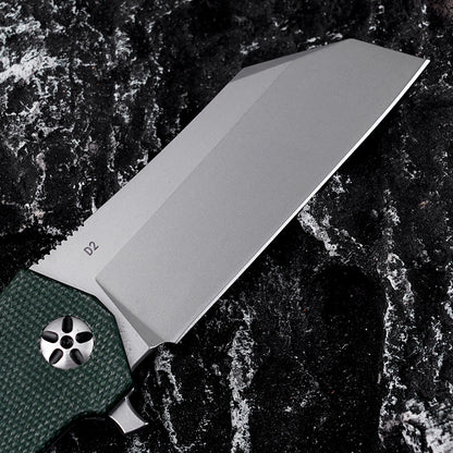 Tanto D2 Blade Folding Pocket Knife Micarta Handle Survival EDC Tool FT943